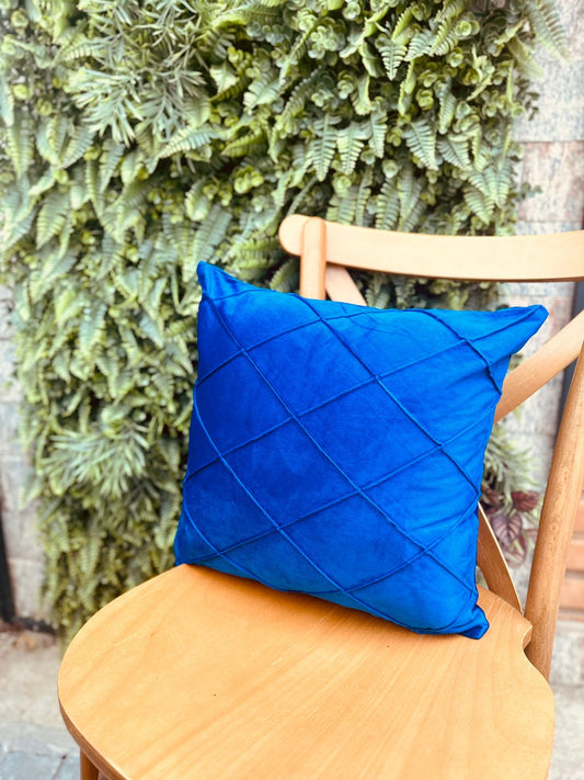 Capa de Almofada Suede Drapeado Azul Caneta 45x45cm