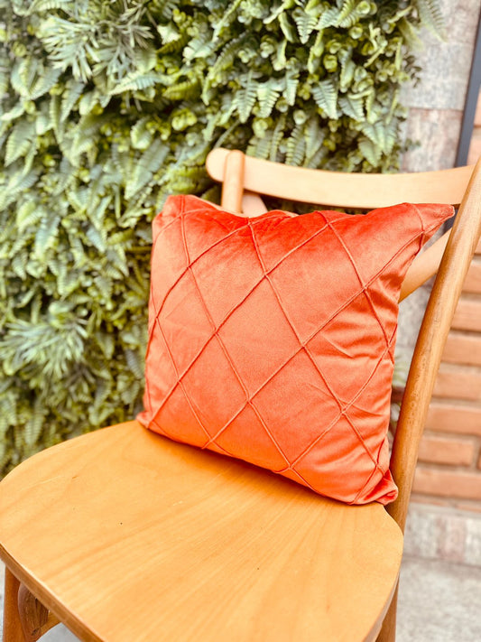 Capa de Almofada Suede Drapeado Laranja 45x45cm