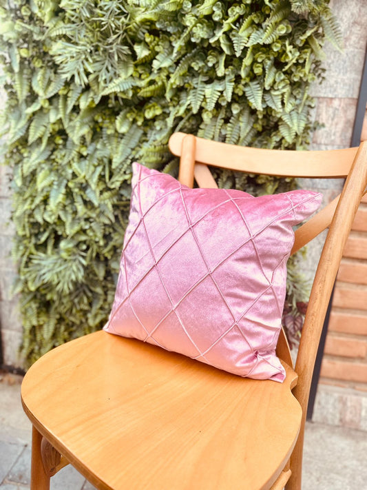 Capa de Almofada Suede Drapeado Rosa 45x45cm