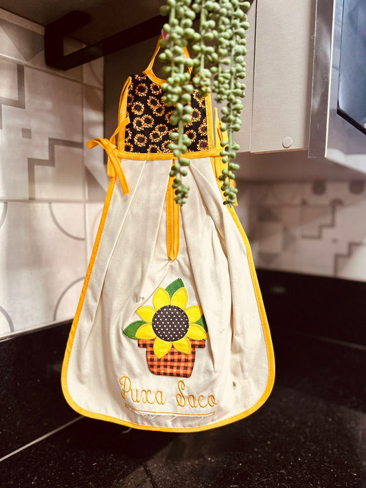 Puxa Saco Algodão Girassol Amarelo