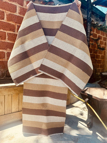 Jogo de Passadeira Linha Listrado Marrom