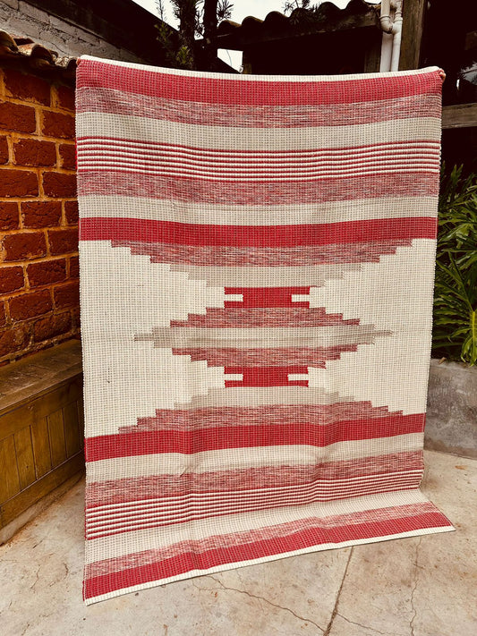 Tapete Linha Bico Trabalhado Vermelho 1,50x2,00m