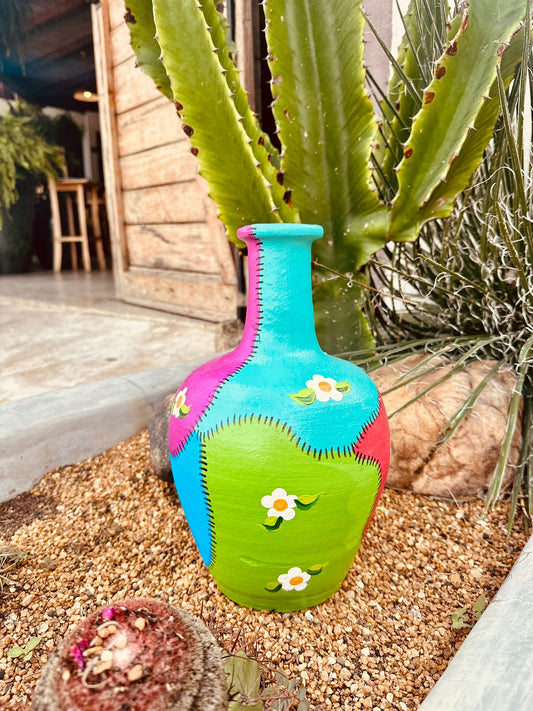 Moringa em Cerâmica Pintada Patchwork