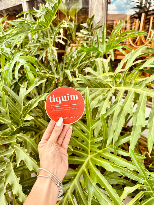 Descanso Para Copo / Porta Copo Dicionário Mineiro Adesivado "Tiquim"