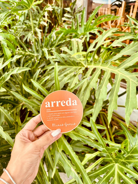 Descanso Para Copo / Porta Copo Dicionário Mineiro Adesivado "Arreda"