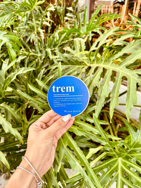 Descanso Para Copo / Porta Copo Dicionário Mineiro Adesivado "Trem"