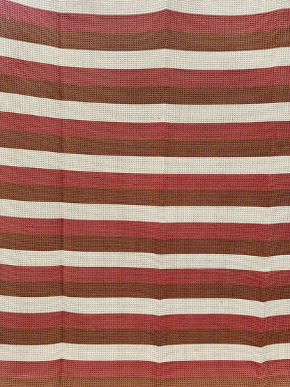 Tapete em Linha Listrado Terracota, Café com Leite e Cru 2,00x2,50m