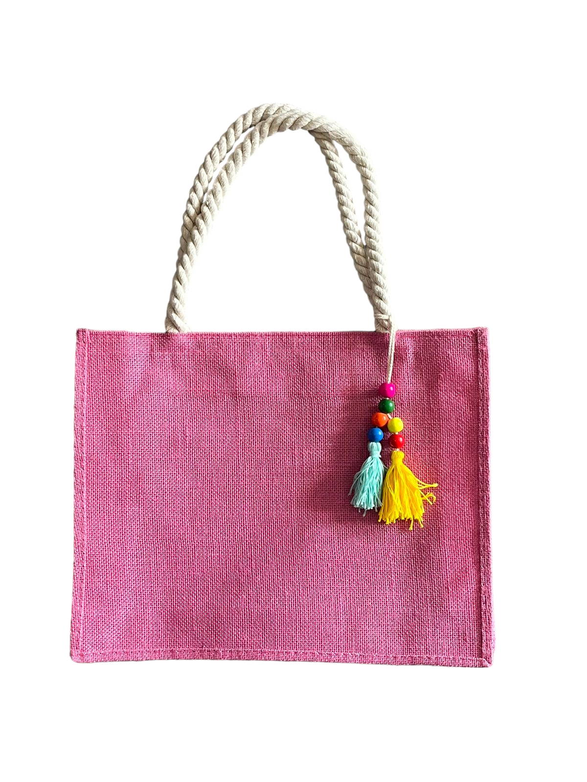 Bolsa de Praia Juta Rosa com Chaveiro