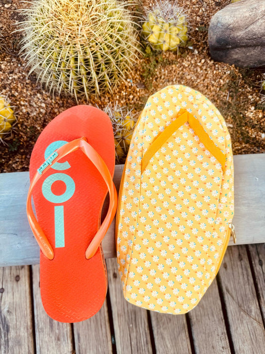 Necessaire Porta Chinelos Margaridas Amarelo