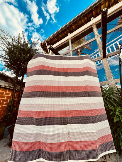 Tapete em Linha Listrado Terracota 1,50x1,50m