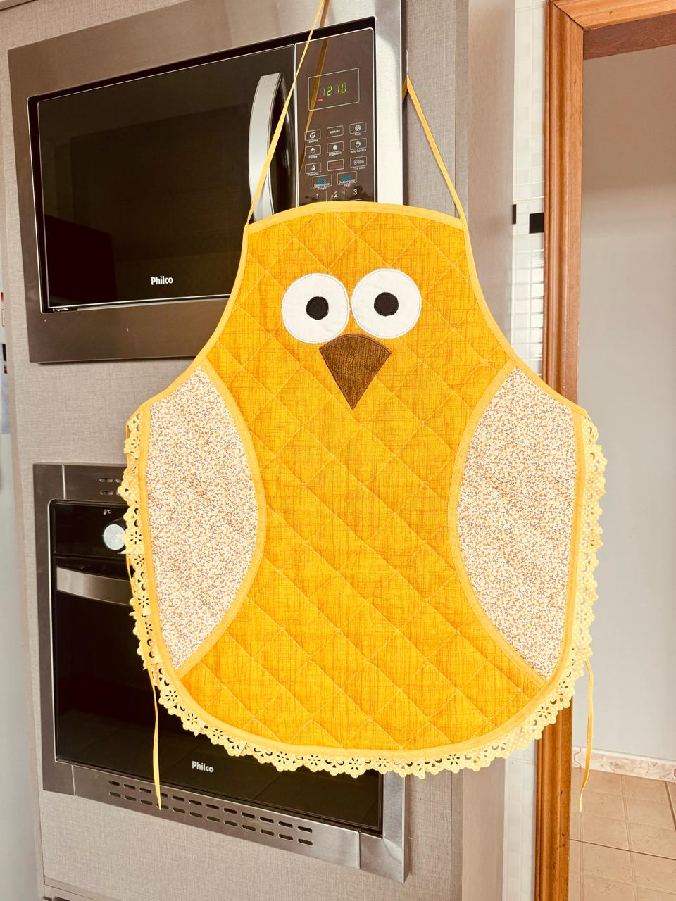 Avental de Cozinha Coruja Amarelo