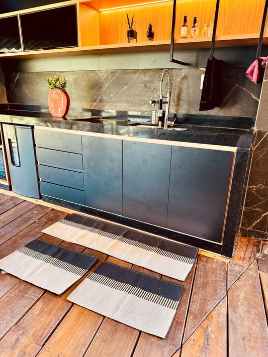 Jogo de Passadeira Emborrachado Viena Preto