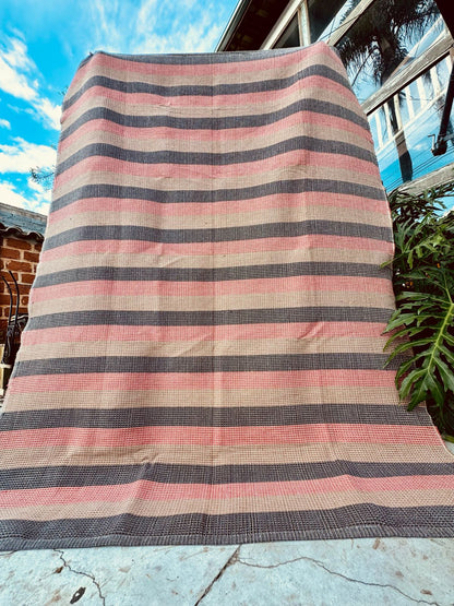 Tapete em Linha Listrado Terracota, Marrom e Café com Leite 2,00x3,00m