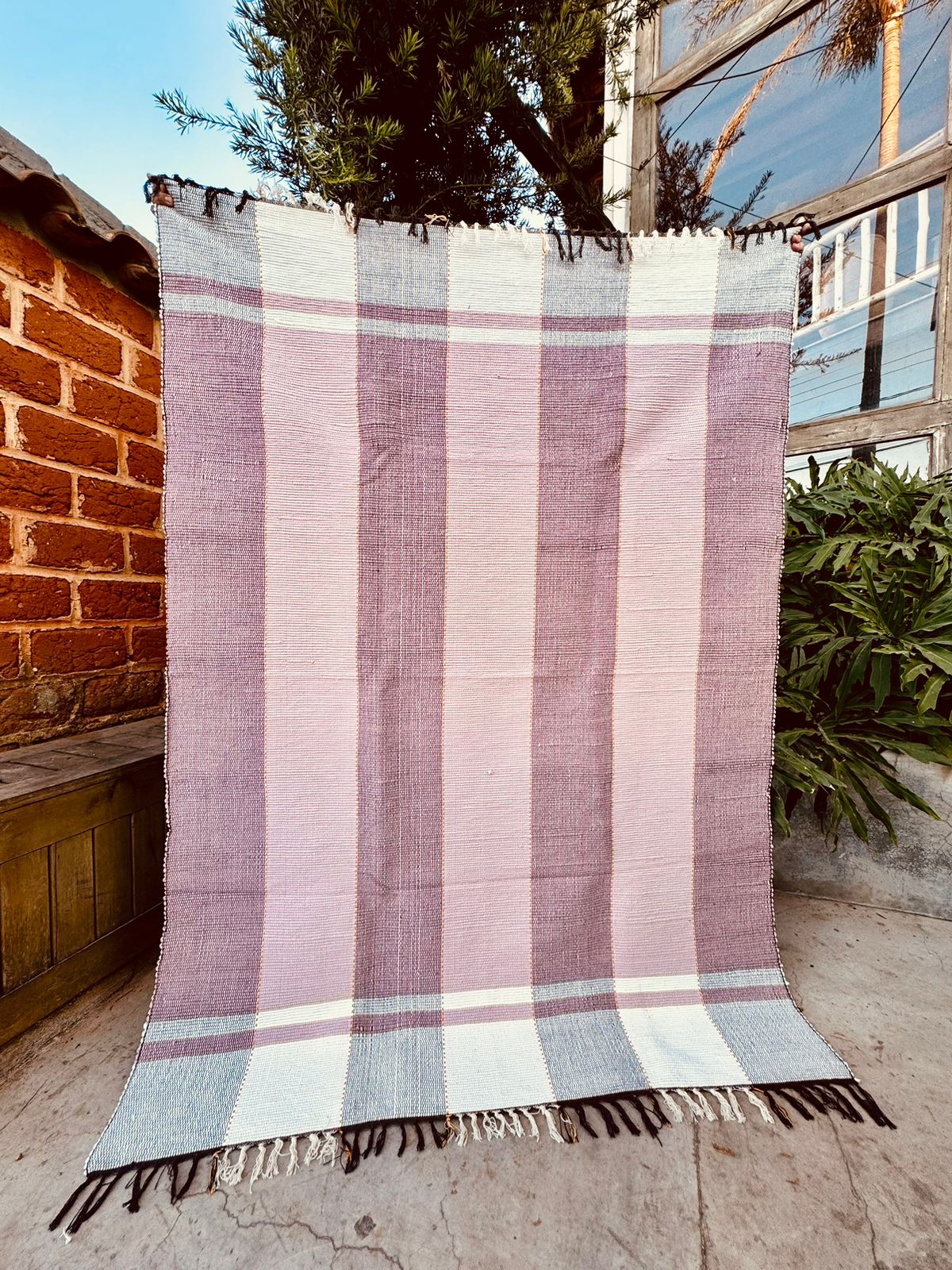 Tapete em Malha Moldura Rosa 1,50x2,00m
