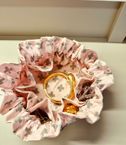 Porta Jóias Bijuteria Saquinho Para Viagem Rosa