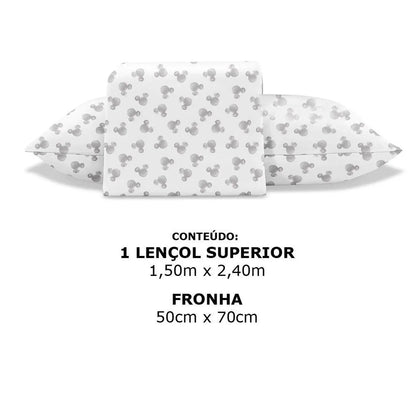 Jogo de Cama Jolitex Disney Mickey Lençol Solteiro 2 Peças