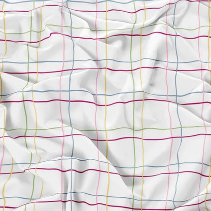 Jogo de Cama Jolitex Lençol Casal 3 Peças Branco Quadriculado