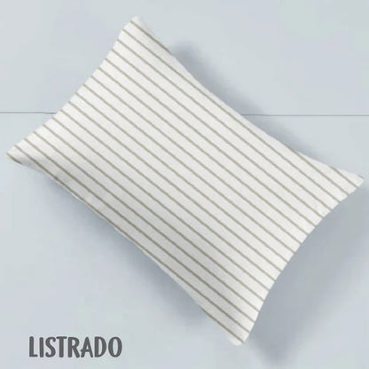 Jogo de Cama Jolitex Lençol Casal 3 Peças Bege Listrado
