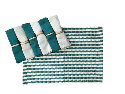 Kit De Jogo Americano, Guardanapo e Argola 6 lugares Tifanny E Cru