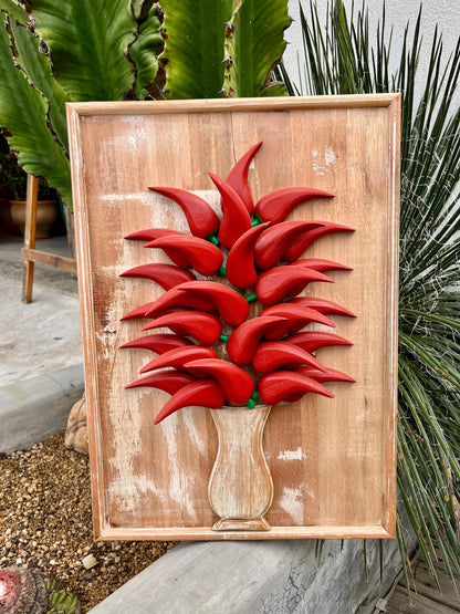 Quadro de Pimenta em Madeira