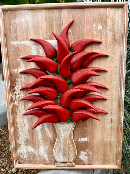 Quadro de Pimenta em Madeira