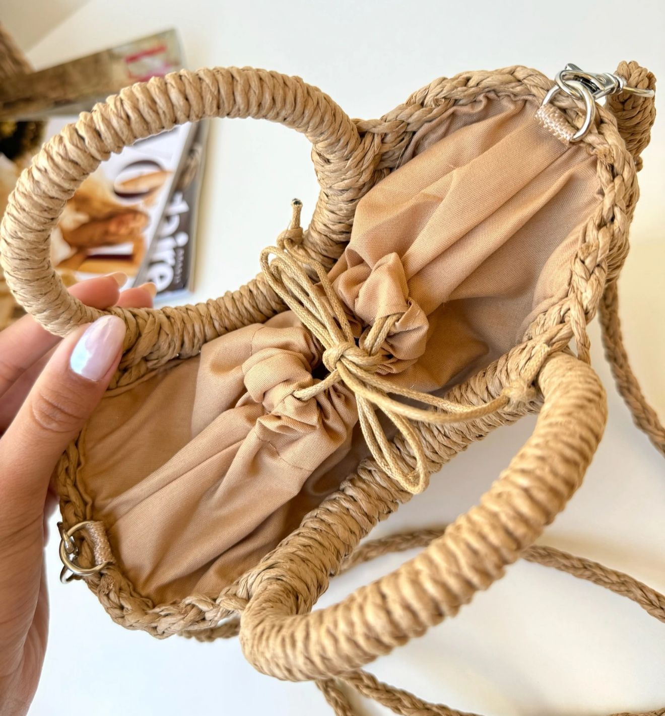 Mini Bolsa de Palha Meia-Lua