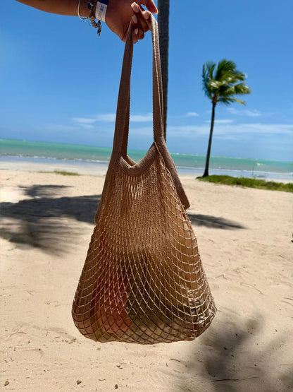 Bolsa Sacola De Rede Vazada Praia Nude