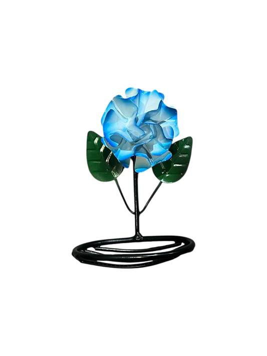 Porta Sabonete Saboneteira Flor Ferro Azul