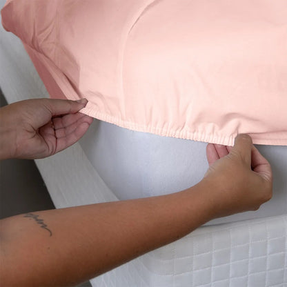 Lençol Avulso Com Elástico Micropercal Casal Rosê
