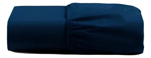 Lençol Avulso Com Elástico Micropercal Casal Azul Marinho