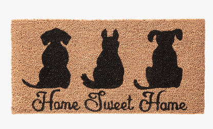 Tapete Bem Vindo Fibra de Coco Antiderrapante Home Sweet Home Cachorro