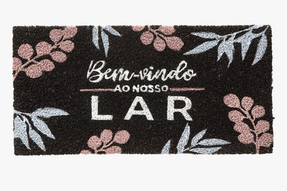 Tapete Bem Vindo Fibra de Coco Antiderrapante Bem Vindo ao Nosso Lar