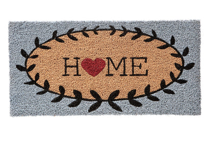 Tapete Bem Vindo Fibra de Coco Antiderrapante Home Coração