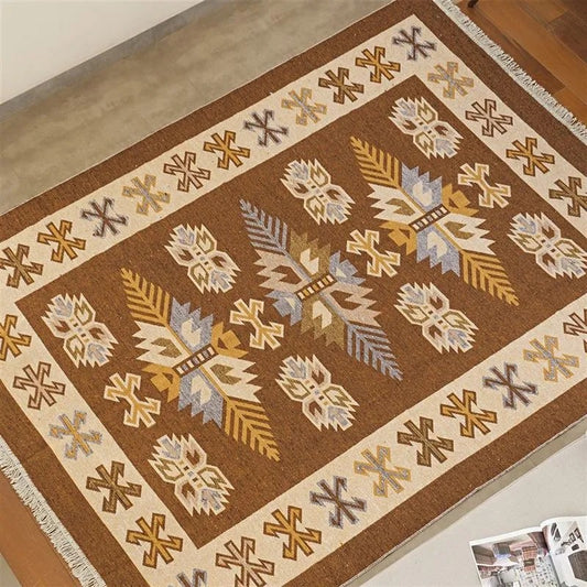 Tapete Passadeira Kilim Antep 60x180cm Marrom DES 001