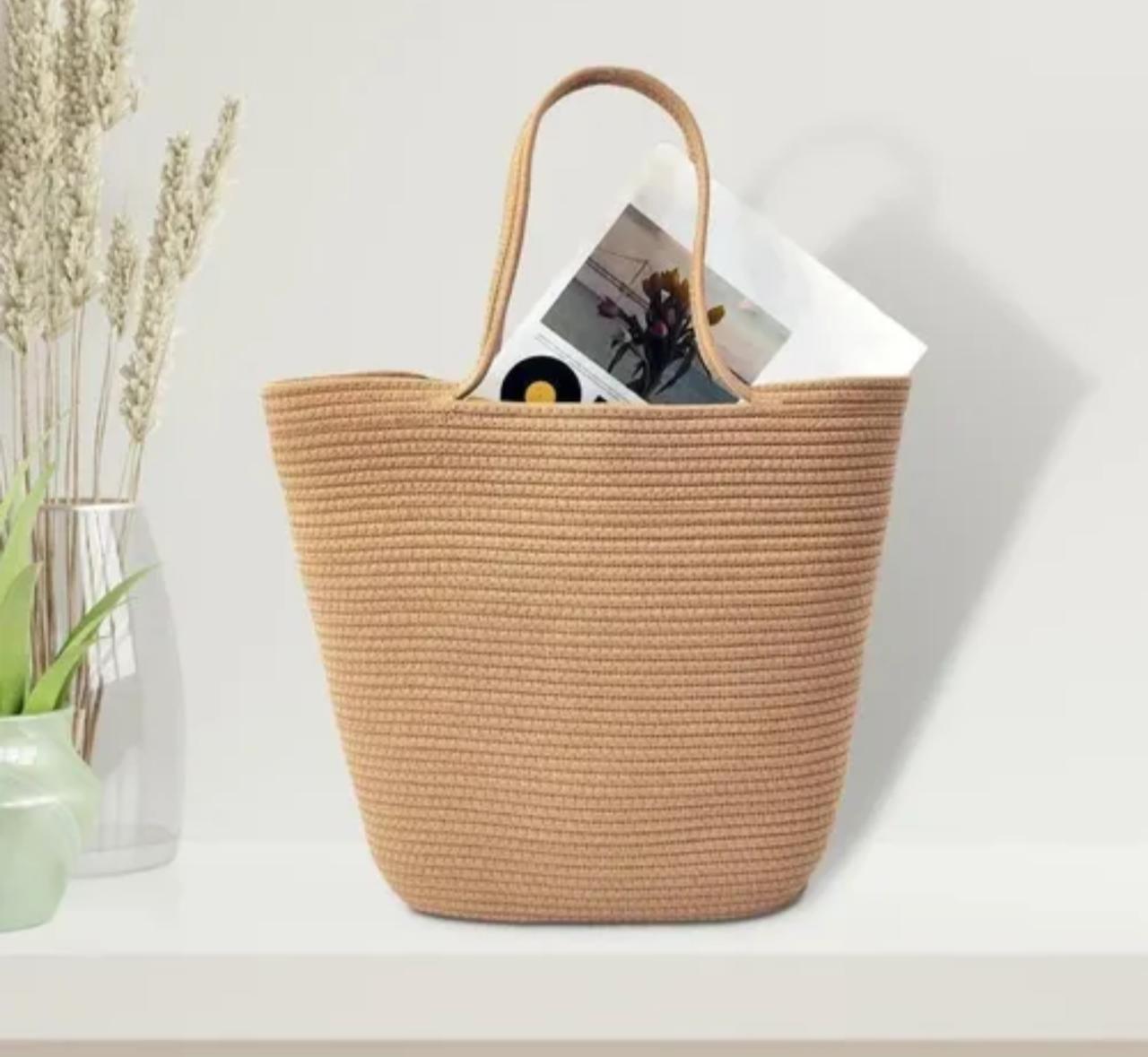 Bolsa Tote Balde de Praia Palha