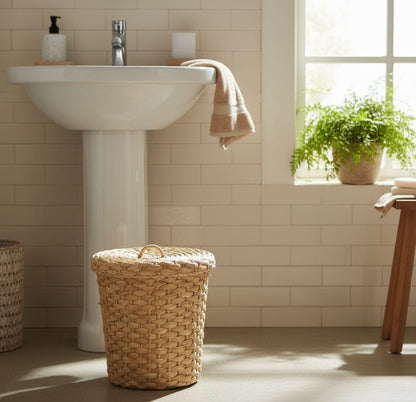 Lixeira Mole com Tampa Palha