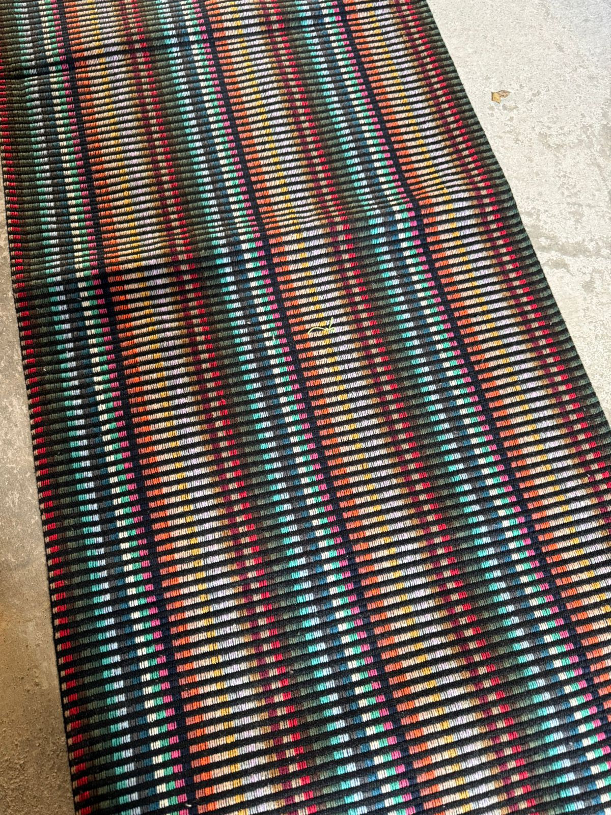 Passadeira em Algodão Listrada Colorida Escura 2,5m