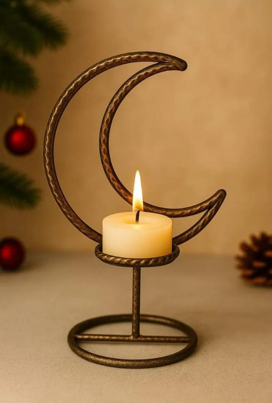 Porta Velas Lua em Ferro Natal