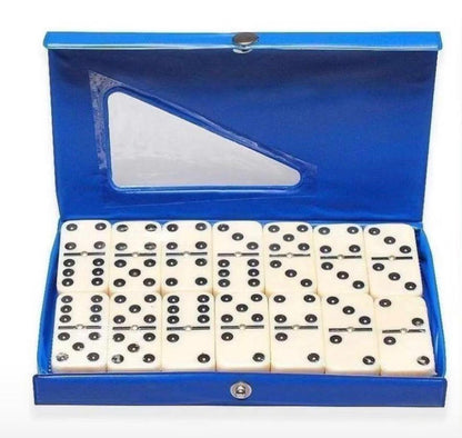 Brinquedo Dominó Estojo Com 28 Peças Azul