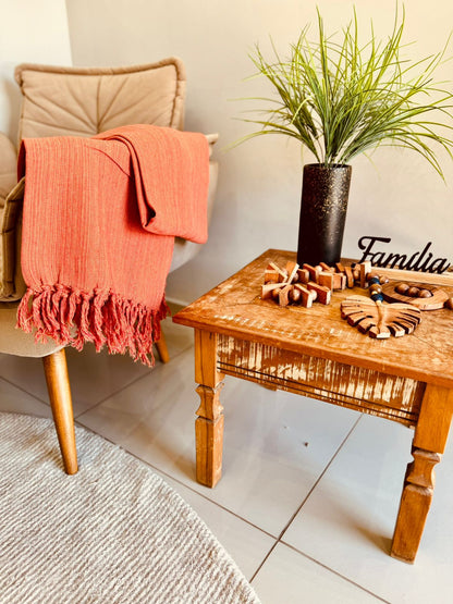 Manta para Sofá Básica Gigante Casal Laranja Mesclada 1,80x2,20m