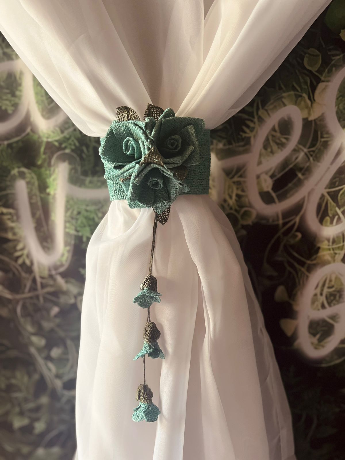 Prendedor Cortina 3 Flores - Par Tifanny