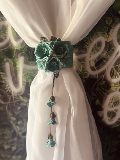 Prendedor Cortina 3 Flores - Par Tifanny