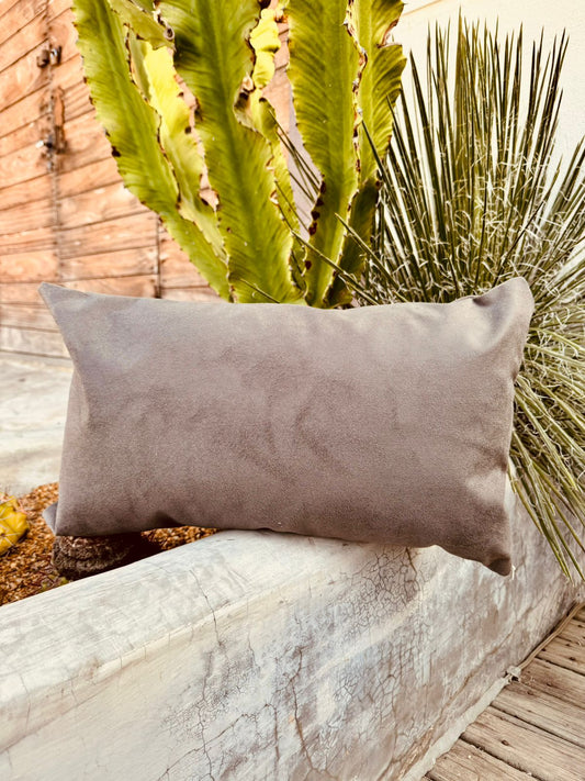 Capa de Almofada Retangular Suede Lisa Grafite - 30x50