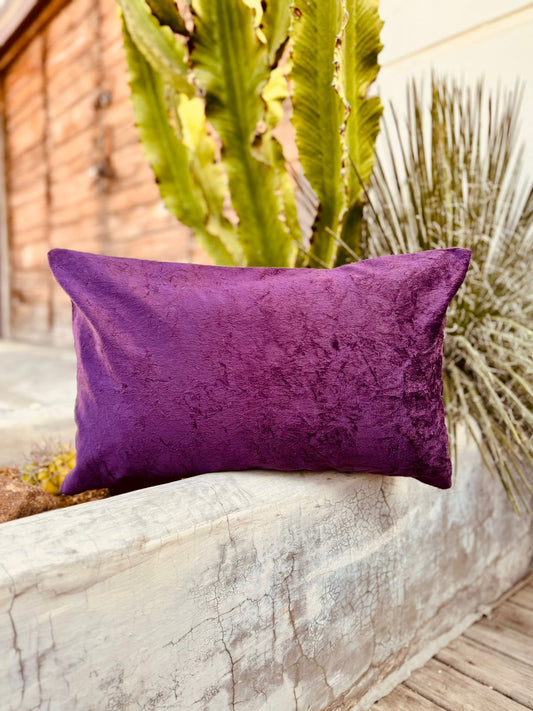 Capa de Almofada Retangular Suede Lisa Roxa - 30x50