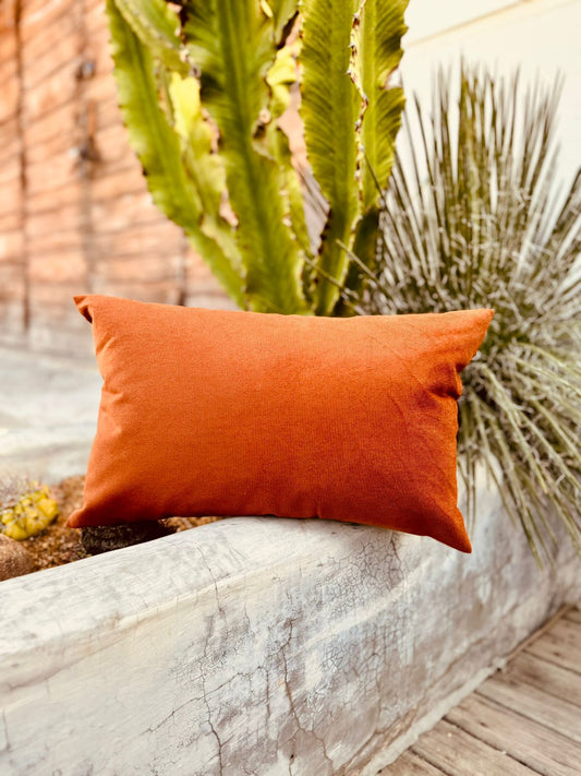 Capa de Almofada Retangular Suede Lisa Terracota - 30x50