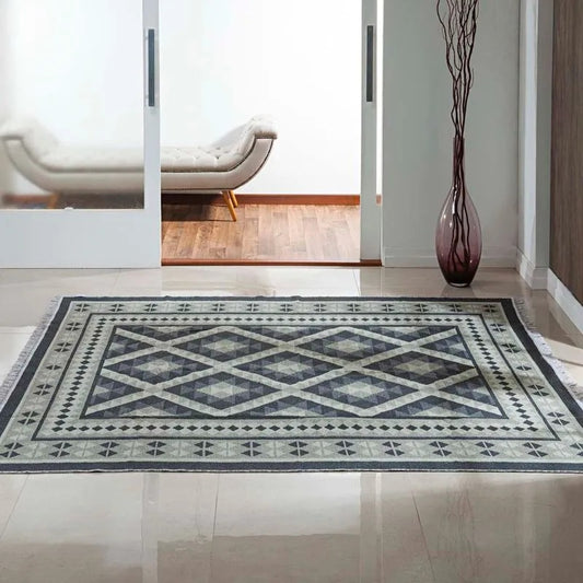 Tapete Passadeira Kilim Antep 60x180cm Cinza DES 006