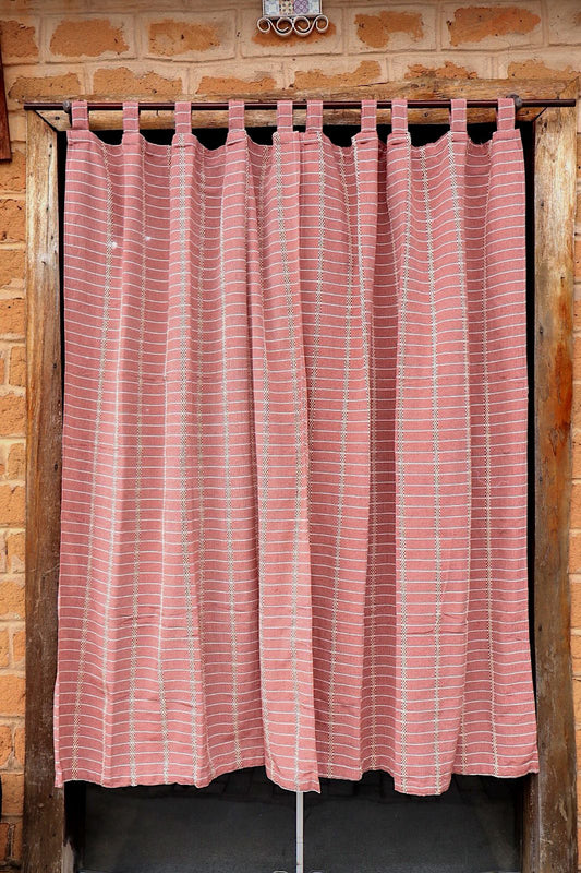 Cortina Algodão Havana Terracota Com Alça 1,80x2,00m