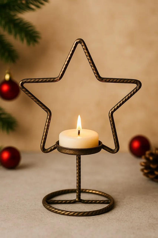 Porta Velas Estrela em Ferro Natal