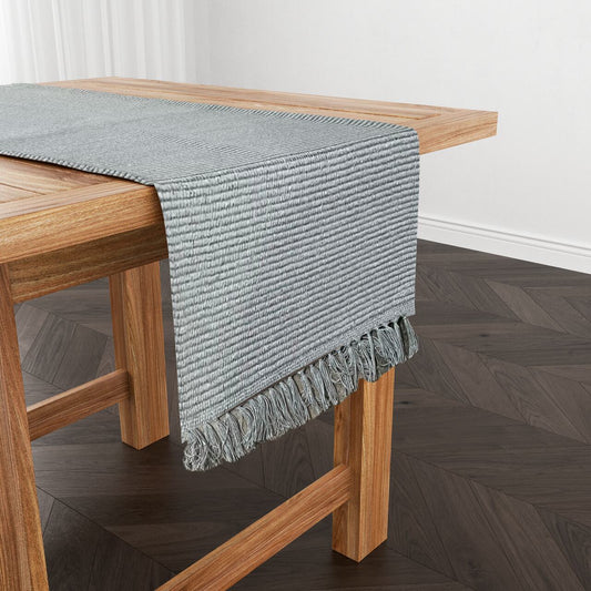 Caminho de Mesa Linha com Fio Lurex Cinza 2,0m