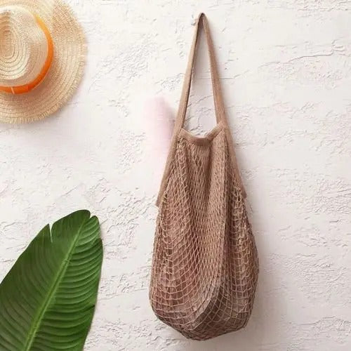 Bolsa Sacola De Rede Vazada Praia Nude